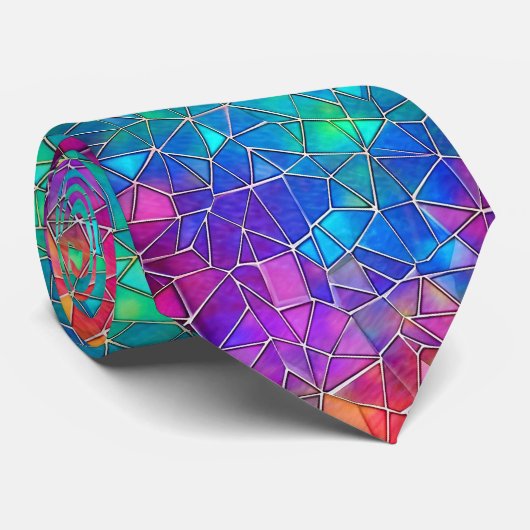 Rainbow-Muster aus Hartglas Krawatte (Gerollt)