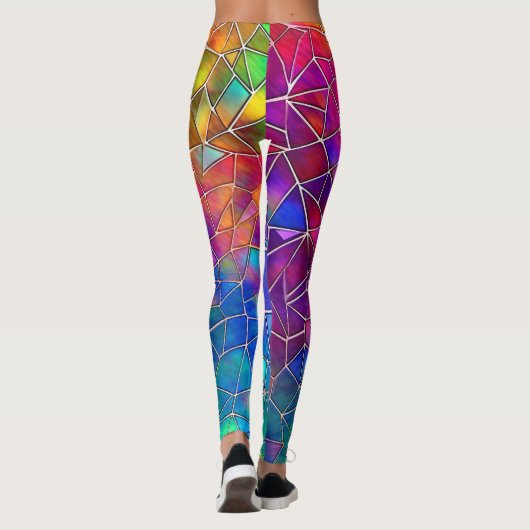 Rainbow-Muster aus Hartglas Leggings (Rückseite)