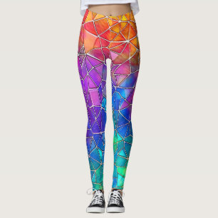 Rainbow-Muster aus Hartglas Leggings
