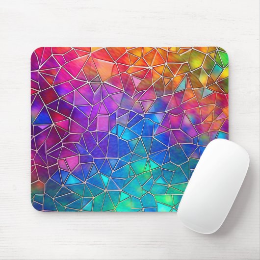 Rainbow-Muster aus Hartglas Mousepad (Mit Mouse)