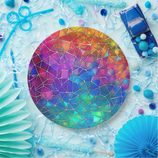 Rainbow-Muster aus Hartglas Pappteller (Party)