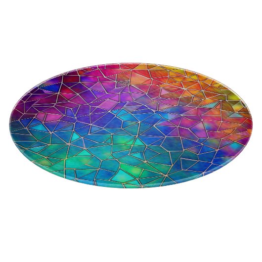 Rainbow-Muster aus Hartglas Schneidebrett (Ecke)