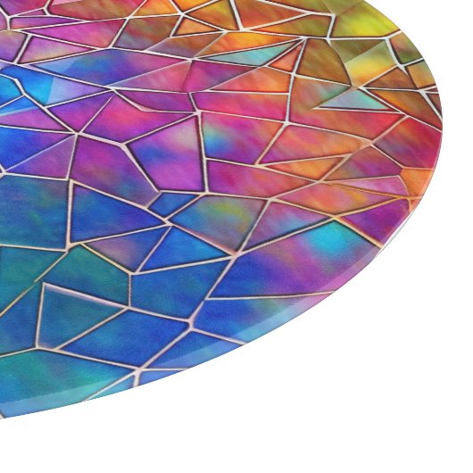 Rainbow-Muster aus Hartglas Schneidebrett (Ecke)