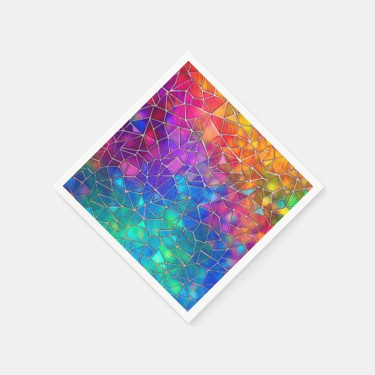 Rainbow-Muster aus Hartglas Serviette (Ecke)