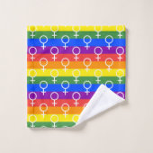 Rainbow-Muster Badhandtuch Set (Waschlappen)