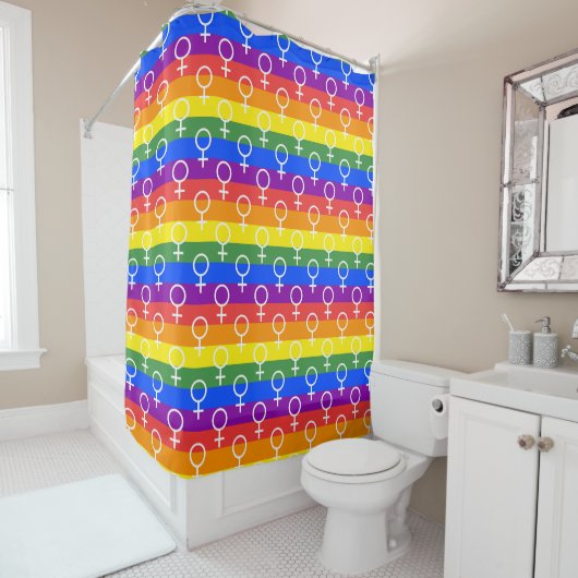 Rainbow-Muster Duschvorhang (Beispiel)