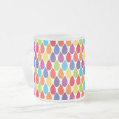 Rainbow-Muster, farbenfrohe Leaf-Design Mattglastasse (Vorderseite Links)
