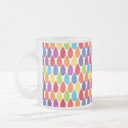 Rainbow-Muster, farbenfrohe Leaf-Design Mattglastasse (Links)