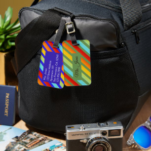 Rainbow-Muster für Funky Striped Gepäckanhänger