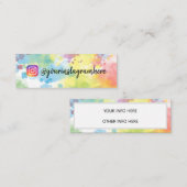 Rainbow-Muster für Wasserfarben soziale Medien Mini Visitenkarte (Vorne/Hinten)