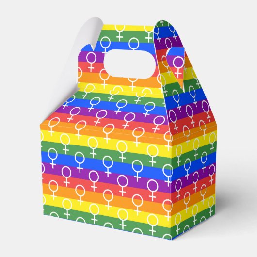 Rainbow-Muster für weibliche Symbole Geschenkschachtel (Vorderseite)