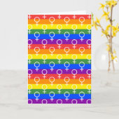 Rainbow-Muster für weibliche Symbole Karte (Gelbe Blume)