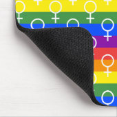Rainbow-Muster für weibliche Symbole Mousepad (Ecke)