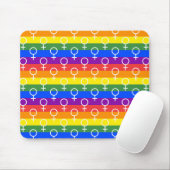 Rainbow-Muster für weibliche Symbole Mousepad (Mit Mouse)