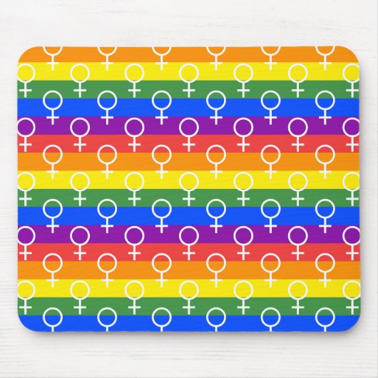 Rainbow-Muster für weibliche Symbole Mousepad (Vorne)