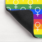 Rainbow-Muster für weibliche Symbole Mousepad (Ecke)