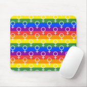 Rainbow-Muster für weibliche Symbole Mousepad (Mit Mouse)