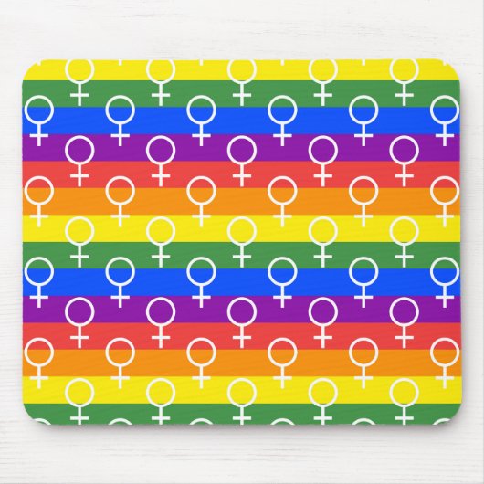 Rainbow-Muster für weibliche Symbole Mousepad (Vorne)