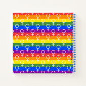 Rainbow-Muster für weibliche Symbole Notizblock (Rückseite)