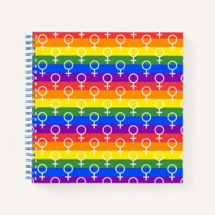 Rainbow-Muster für weibliche Symbole Notizblock