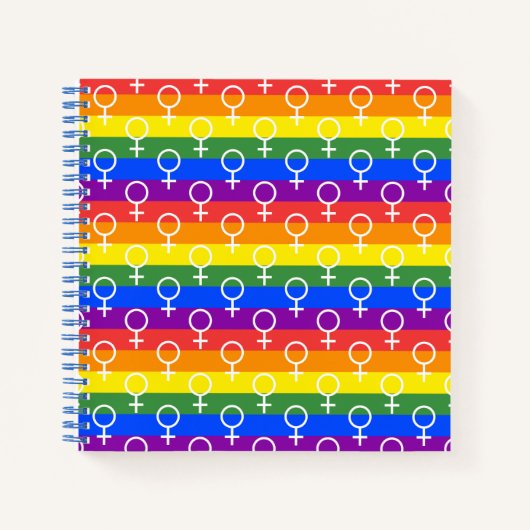 Rainbow-Muster für weibliche Symbole Notizblock (Vorderseite)