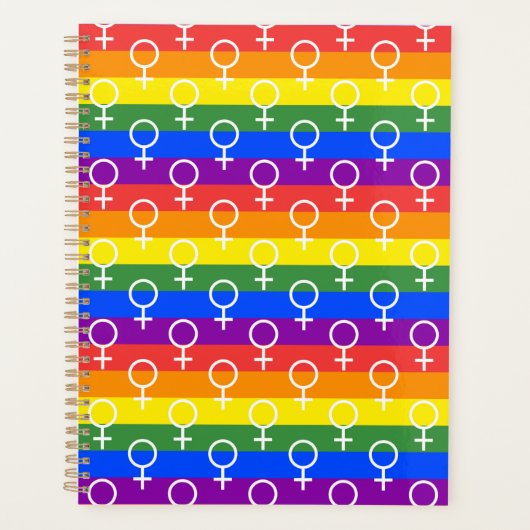Rainbow-Muster für weibliche Symbole Planer (Vorderseite)