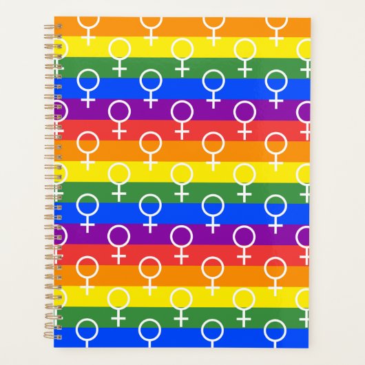 Rainbow-Muster für weibliche Symbole Planer (Vorderseite)