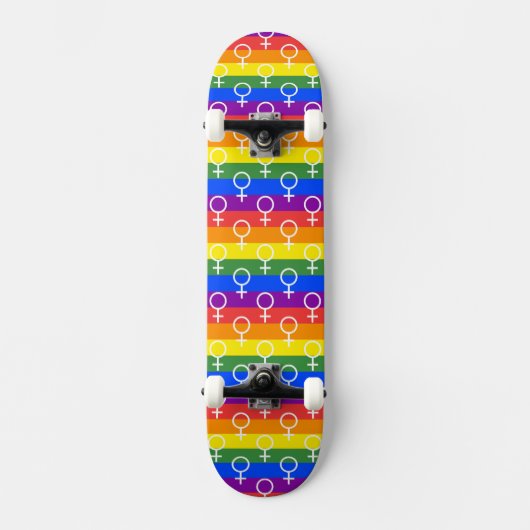Rainbow-Muster für weibliche Symbole Skateboard (Vorderseite)