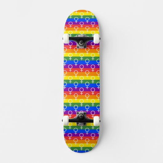 Rainbow-Muster für weibliche Symbole Skateboard (Vorderseite)
