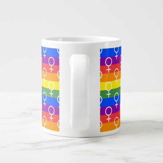Rainbow-Muster Jumbo-Tasse (Rückseite)