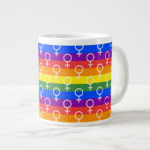 Rainbow-Muster Jumbo-Tasse (Vorderseite Rechts)