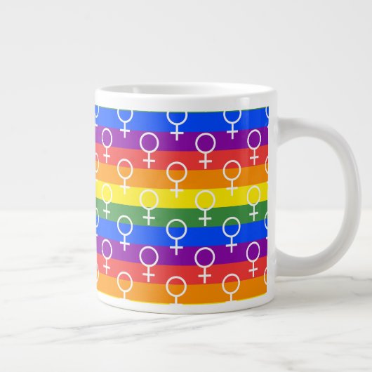 Rainbow-Muster Jumbo-Tasse (Rechts)