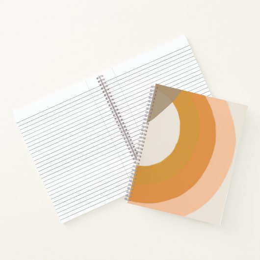 Rainbow-Muster, modernes Boho-Notebook, rosa orang Notizblock (Innenseite)