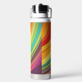 Rainbow-Muster Nr. 2 Personalisierter Name Trinkflasche (Hinten)