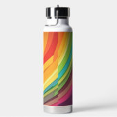 Rainbow-Muster Nr. 2 Personalisierter Name Trinkflasche (rechts)
