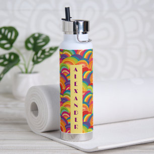 Rainbow-Muster Nr. 5 Personalisiert Trinkflasche
