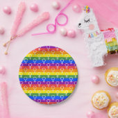 Rainbow-Muster Pappteller (Party)