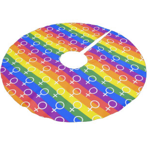 Rainbow-Muster Polyester Weihnachtsbaumdecke