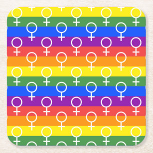 Rainbow-Muster Rechteckiger Pappuntersetzer