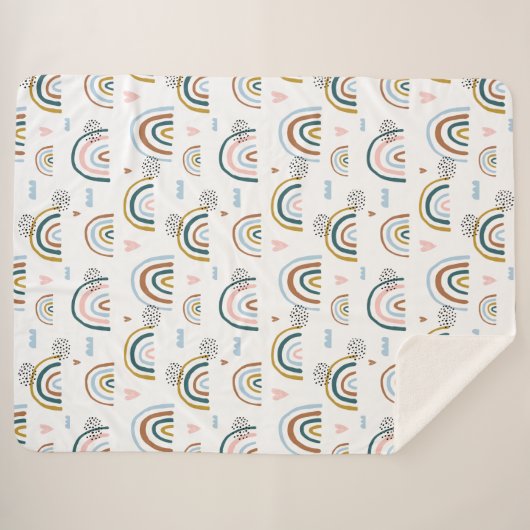 Rainbow-Muster Sherpa Blanka Sherpadecke (Vorderseite (Horizontal))