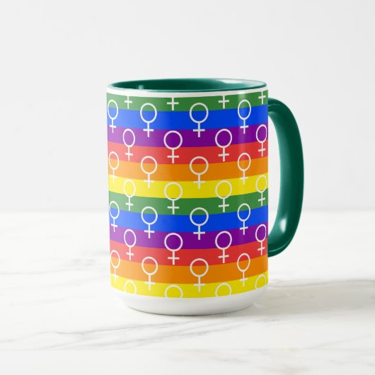 Rainbow-Muster Tasse (VorderseiteRechts)