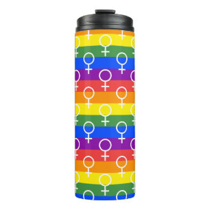 Rainbow-Muster Thermosbecher