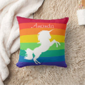 Rainbow Muster White Unicoron Personalisierte Cust Kissen (Decke)