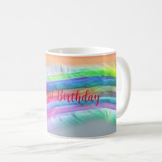 Rainbow My First Birthday Party Tasse (VorderseiteRechts)