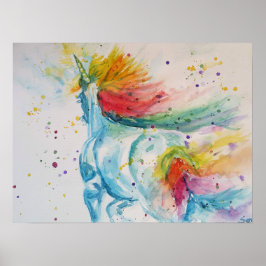 Rainbow My Horse ist ein Niedliches Einhorn-Poster Poster