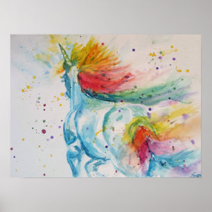 Rainbow My Horse ist ein Niedliches Einhorn-Poster Poster