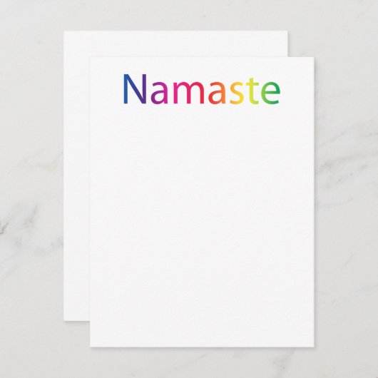 Rainbow Namaste Flat-Mitteilungskarten Mitteilungskarte (Vorne/Hinten)