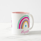 RAINBOW NAME farbenfrohe lustige boho Design Zweifarbige Tasse (VorderseiteRechts)