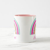 RAINBOW NAME farbenfrohe lustige boho Design Zweifarbige Tasse (Mittel)