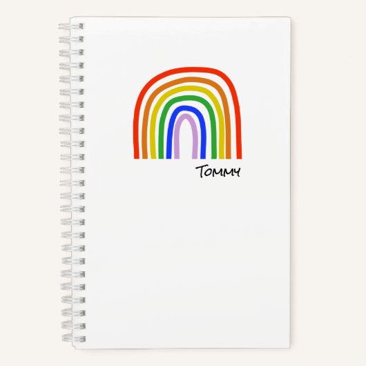Rainbow NAME Herz Colorful Artisan Fun Kinder Notizblock (Vorderseite)